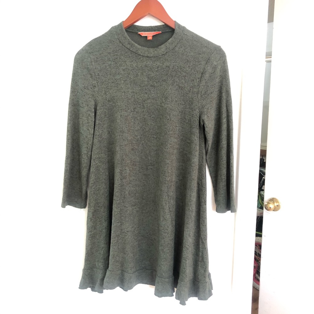 ModCloth love of ruffles green tunic top medium